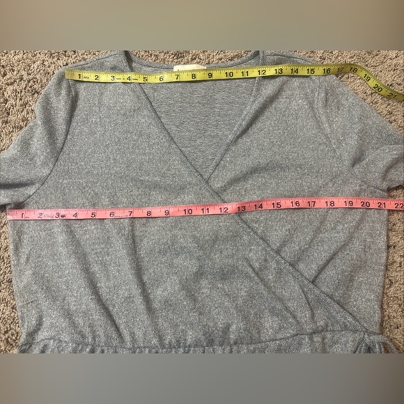 NWT Derek Heart Plus Sz 2X Gray Faux Wrap Knit Sweater Dress Long Sleeve - Picture 8 of 11